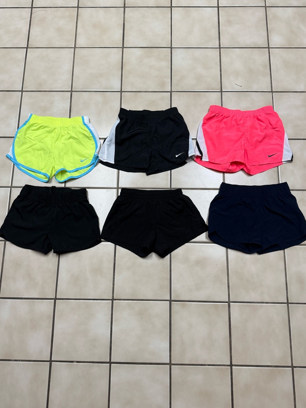 Nike Kids Shorts Assorted Colors - Neon Yellow, Black, Pink, Navy